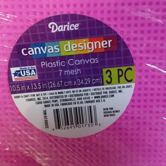 Neon Pink Plastic Mesh Canvas 3 Packs 3 Sheets per Pack - Picture 2 of 2